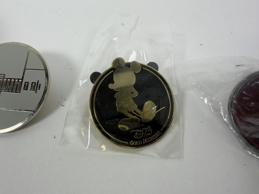 Collection Of (16) Authentic Disney Trading Pins Featuring A Fresh Mickey Waffles Boxed Pin, Star Wars Death Star, Matterhorn Yeti, D23 Expo Exclusive, Tsum Tsum Stack, Figment, And Space Mountain Designs [Photo 6]