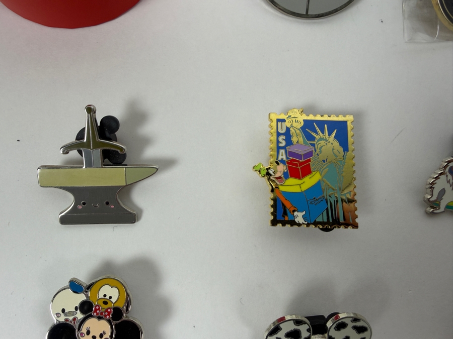 Collection Of (16) Authentic Disney Trading Pins Featuring A Fresh Mickey Waffles Boxed Pin, Star Wars Death Star, Matterhorn Yeti, D23 Expo Exclusive, Tsum Tsum Stack, Figment, And Space Mountain Designs [Photo 9]