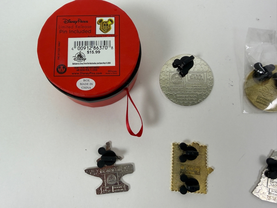 Collection Of (16) Authentic Disney Trading Pins Featuring A Fresh Mickey Waffles Boxed Pin, Star Wars Death Star, Matterhorn Yeti, D23 Expo Exclusive, Tsum Tsum Stack, Figment, And Space Mountain Designs [Photo 19]