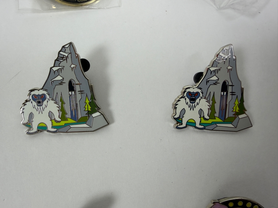 Collection Of (16) Authentic Disney Trading Pins Featuring A Fresh Mickey Waffles Boxed Pin, Star Wars Death Star, Matterhorn Yeti, D23 Expo Exclusive, Tsum Tsum Stack, Figment, And Space Mountain Designs [Photo 10]