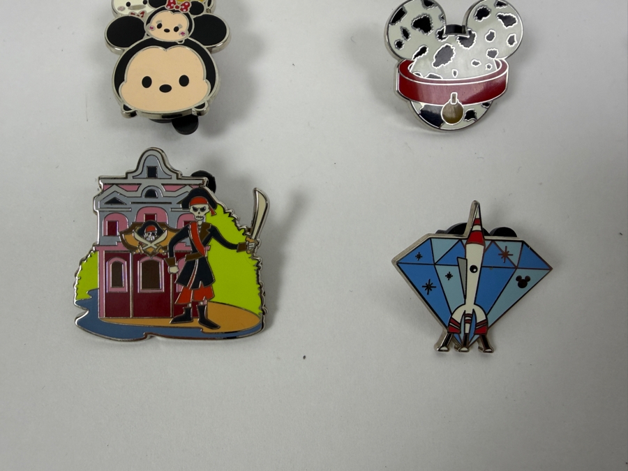 Collection Of (16) Authentic Disney Trading Pins Featuring A Fresh Mickey Waffles Boxed Pin, Star Wars Death Star, Matterhorn Yeti, D23 Expo Exclusive, Tsum Tsum Stack, Figment, And Space Mountain Designs [Photo 13]