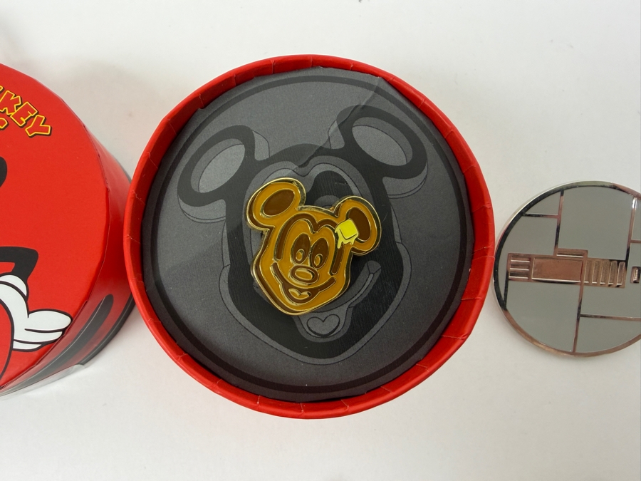 Collection Of (16) Authentic Disney Trading Pins Featuring A Fresh Mickey Waffles Boxed Pin, Star Wars Death Star, Matterhorn Yeti, D23 Expo Exclusive, Tsum Tsum Stack, Figment, And Space Mountain Designs [Photo 4]