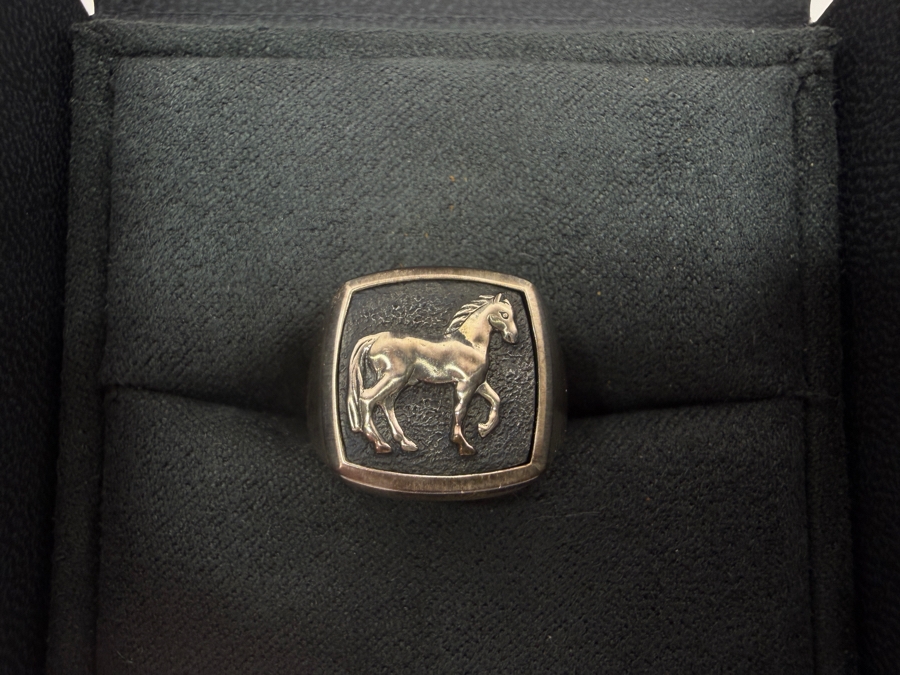 Just Added - David Yurman Petrvs Sterling Silver Horse Pinky Ring Size 4 11.7g [Photo 3]