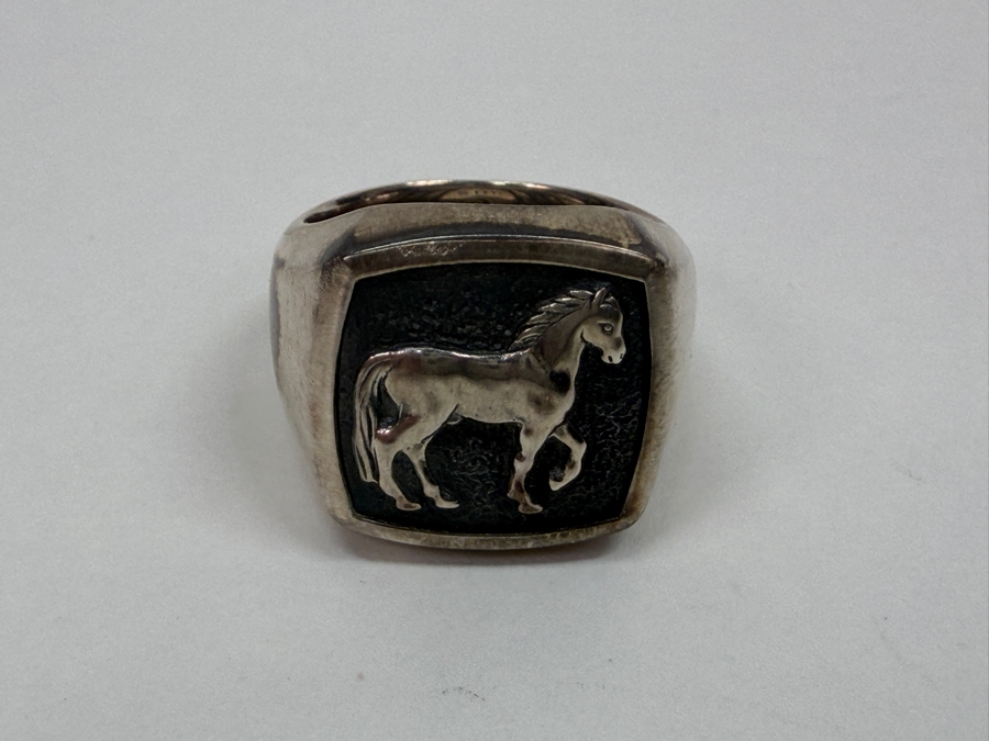 Just Added - David Yurman Petrvs Sterling Silver Horse Pinky Ring Size 4 11.7g [Photo 4]