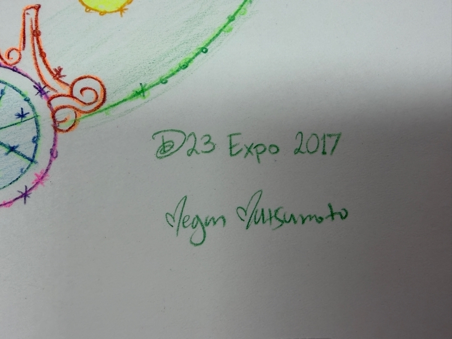 Megan Matsumoto Signed 2017 D23 Expo Hand-Drawn Illustration Of Elliott The Dragon From Disneyland’s Main Street Electrical Parade, Celebrating The Parade's 45th Anniversary 13'W X 10.5'H [Photo 5]