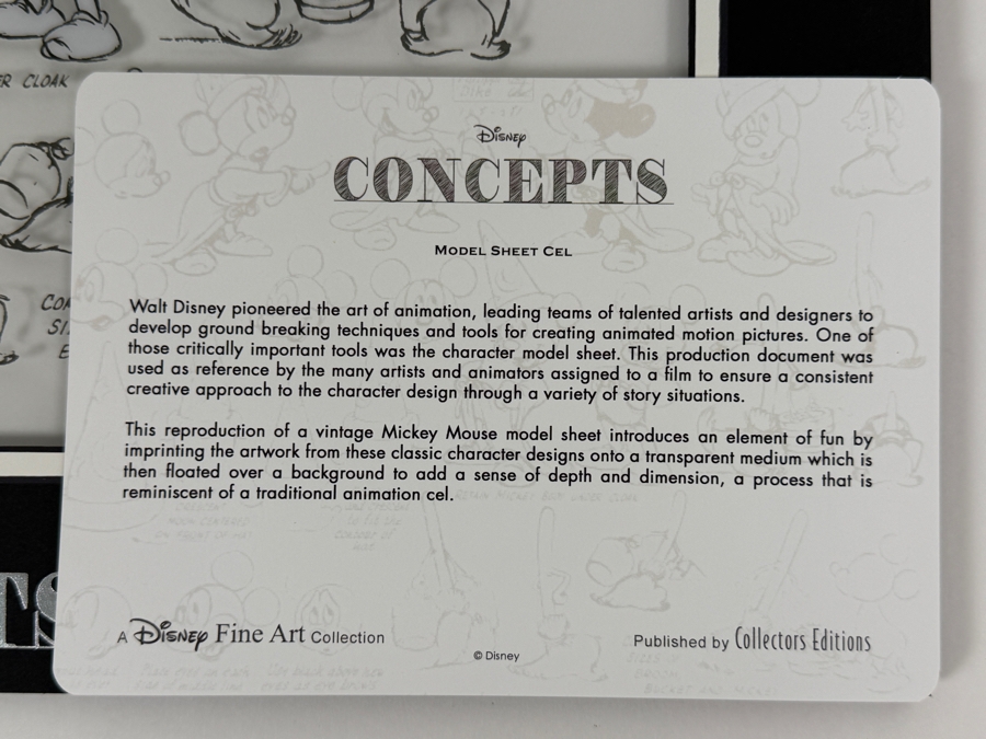 Fred Moore Designed 2017 D23 Expo Exclusive Disney Concepts Framed Model Sheet Reproduction Of Mickey Mouse From The Sorcerer's Apprentice Segment Of Walt Disney’s Fantasia [Photo 9]