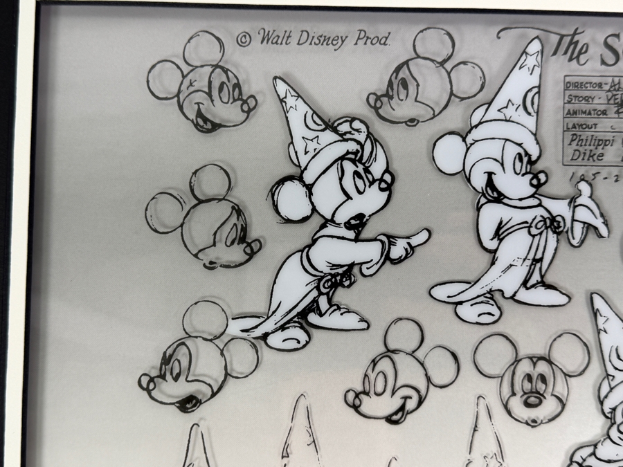 Fred Moore Designed 2017 D23 Expo Exclusive Disney Concepts Framed Model Sheet Reproduction Of Mickey Mouse From The Sorcerer's Apprentice Segment Of Walt Disney’s Fantasia [Photo 5]