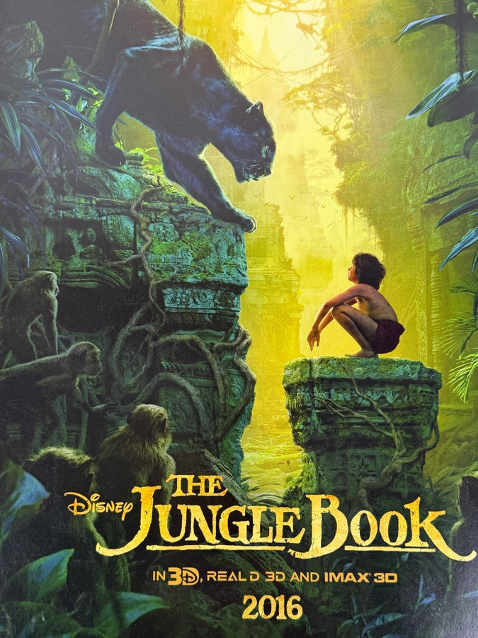 Disney’s The Jungle Book 2016 Live-Action Remake Official Movie Poster Featuring Mowgli, Bagheera, And King Louie’s Ruins, Promoted In RealD 3D And IMAX 3D 13'W X 19'H [Photo 2]