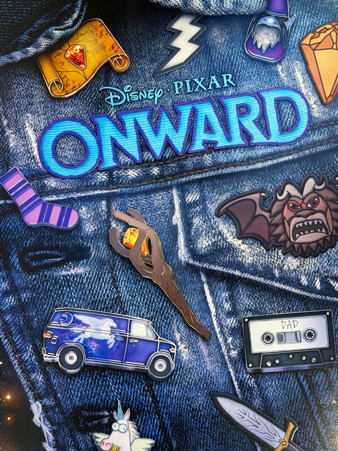 Disney Pixar Onward Denim Jacket With Enamel Pins Official Promotional Movie Wall Poster 18.5'W X 27'H [Photo 2]