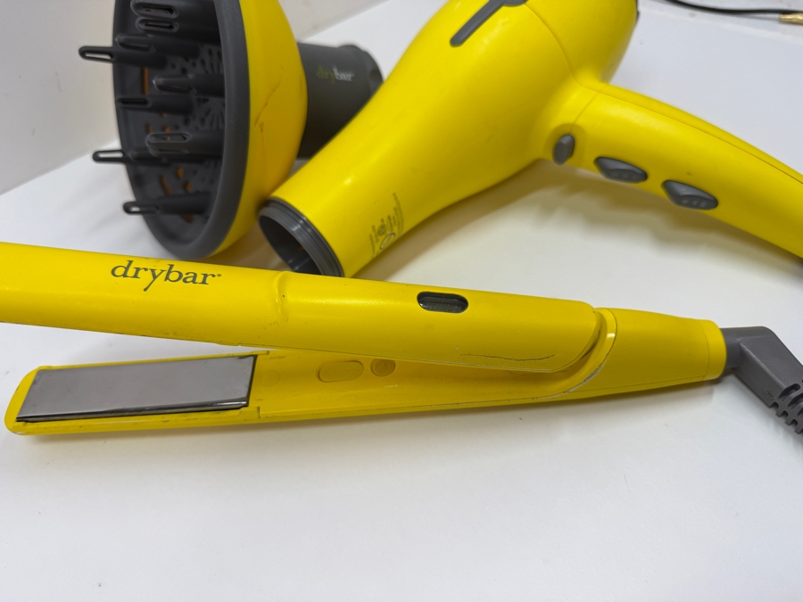 Just Added - Drybar Professional Hair Styling Kit Featuring Buttercup Blow-Dryer With The Bouncer Diffuser Attachment And The Tress Press One-Inch Straightening Iron In Signature Yellow [Photo 2]