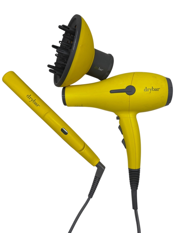 Just Added - Drybar Professional Hair Styling Kit Featuring Buttercup Blow-Dryer With The Bouncer Diffuser Attachment And The Tress Press One-Inch Straightening Iron In Signature Yellow