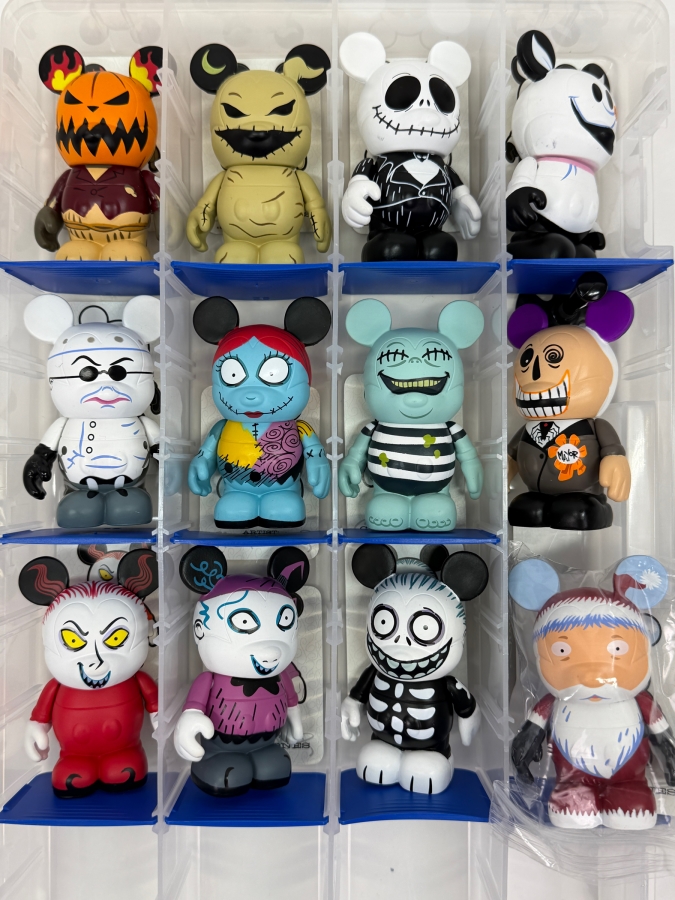 Disney Vinylmation The Nightmare Before Christmas Series 1 Complete Set Of 12 Figures Including Jack Skellington, Sally, Oogie Boogie, And Sandy Claws