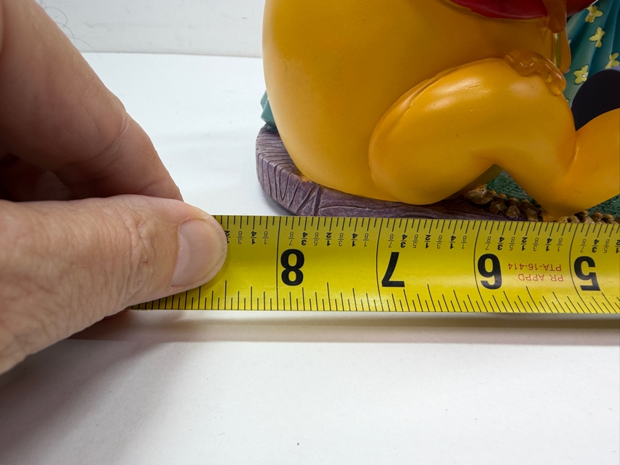 Disney Store Winnie The Pooh And Piglet Rumbly In My Tumbly Musical Snow Globe Featuring Pooh Stuck In A Hunny Pot 8.5'W X 7'D X 7'H [Photo 12]