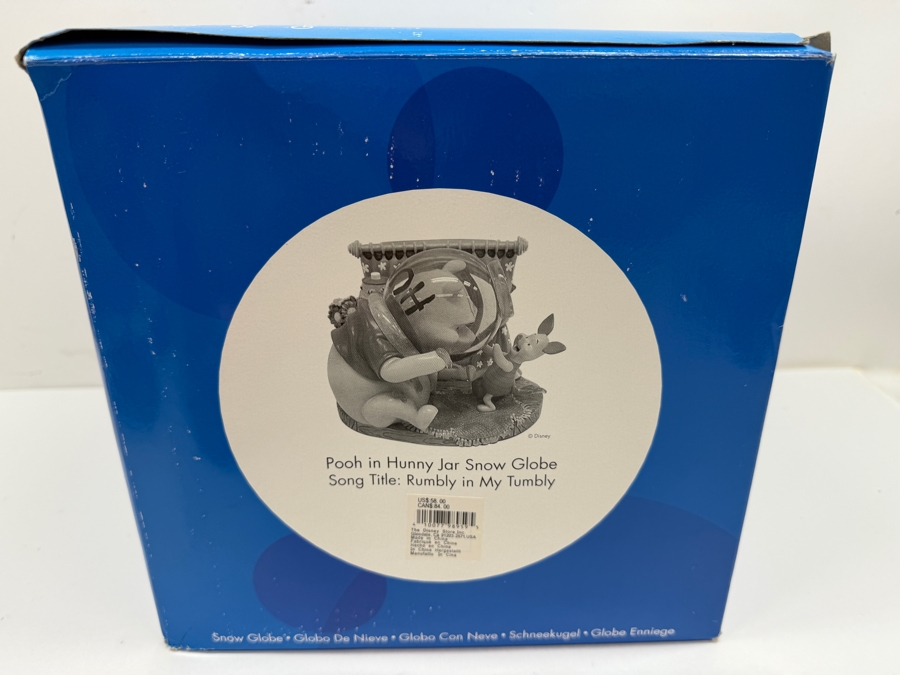 Disney Store Winnie The Pooh And Piglet Rumbly In My Tumbly Musical Snow Globe Featuring Pooh Stuck In A Hunny Pot 8.5'W X 7'D X 7'H [Photo 17]