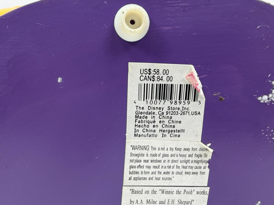 Disney Store Winnie The Pooh And Piglet Rumbly In My Tumbly Musical Snow Globe Featuring Pooh Stuck In A Hunny Pot 8.5'W X 7'D X 7'H [Photo 11]