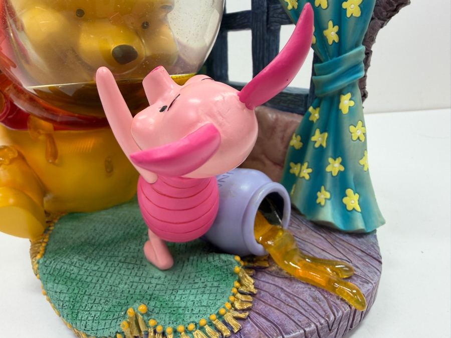 Disney Store Winnie The Pooh And Piglet Rumbly In My Tumbly Musical Snow Globe Featuring Pooh Stuck In A Hunny Pot 8.5'W X 7'D X 7'H [Photo 5]