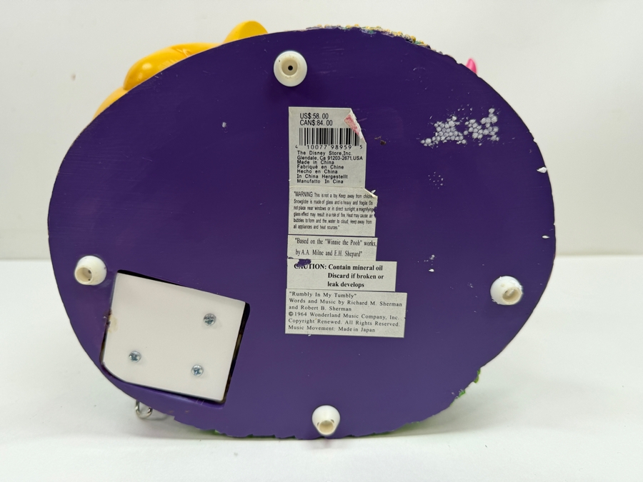 Disney Store Winnie The Pooh And Piglet Rumbly In My Tumbly Musical Snow Globe Featuring Pooh Stuck In A Hunny Pot 8.5'W X 7'D X 7'H [Photo 10]