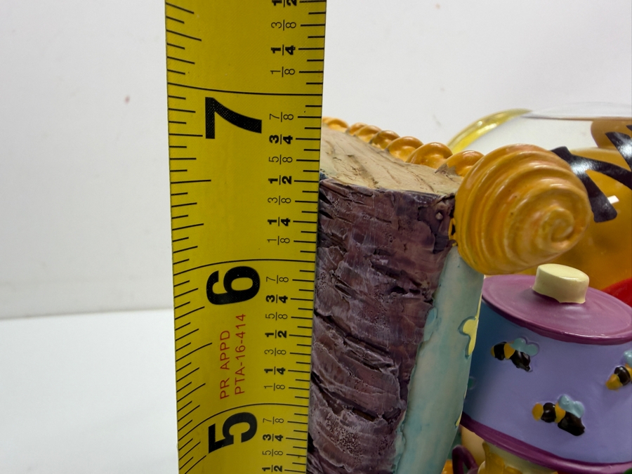 Disney Store Winnie The Pooh And Piglet Rumbly In My Tumbly Musical Snow Globe Featuring Pooh Stuck In A Hunny Pot 8.5'W X 7'D X 7'H [Photo 14]