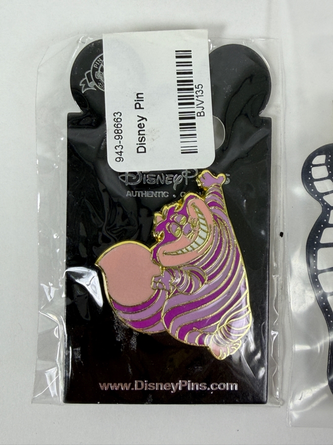 Lot Of (5) Authentic Disney Trading Pins Featuring Mr. Toad, Rex, Cheshire Cat, Maleficent, And Dodger In Original Packaging

 [Photo 2]
