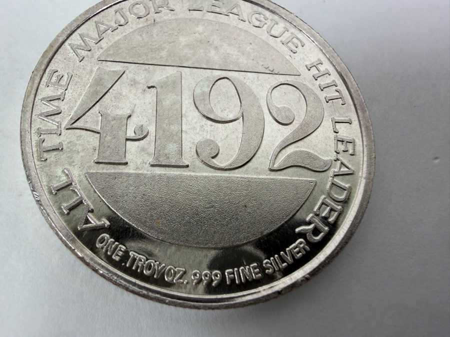 1985 Pete Rose All-Time Major League Hit Leader 1 Troy Ounce .999 Fine Silver Commemorative Round [Photo 3]