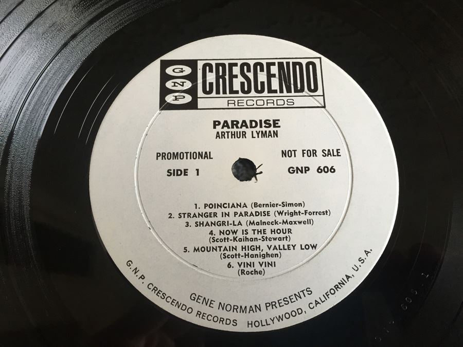 Arthur Lyman ‎- Paradise - GNP Crescendo ‎- GNPS 606 - PROMO [Photo 5]