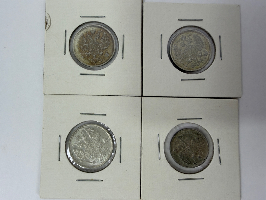 (2) 1914 Russian Empire 20 Kopeks Silver Coins (1) 1915 Russian Empire 20 Kopeks Silver Coins And (1) 1915 Russian Empire 15 Kopeks Silver Coin [Photo 7]