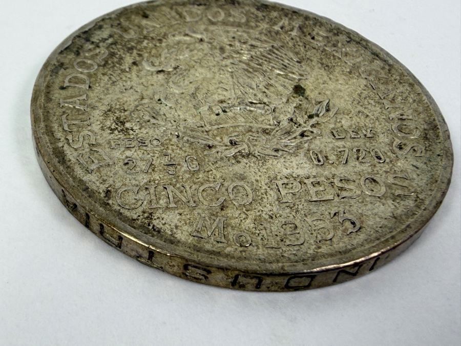 1953 Mexico Silver 5 Pesos Coin Commemorating The 200th Anniversary Of Miguel Hidalgo Y Costilla's Birth [Photo 3]