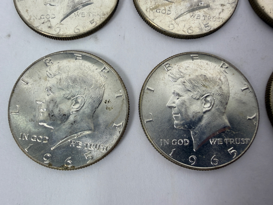 (9) Uncirculated 1965 US Kennedy Half Dollars [Photo 6]