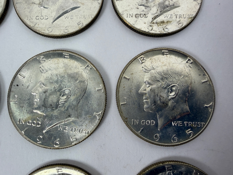 (9) Uncirculated 1965 US Kennedy Half Dollars [Photo 4]