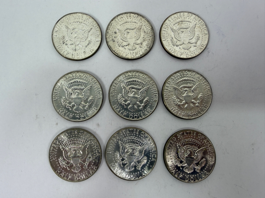(9) Uncirculated 1965 US Kennedy Half Dollars [Photo 8]