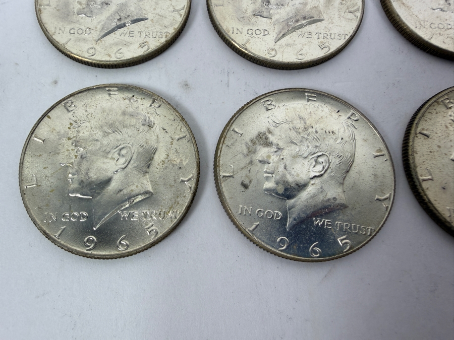 (9) Uncirculated 1965 US Kennedy Half Dollars [Photo 6]