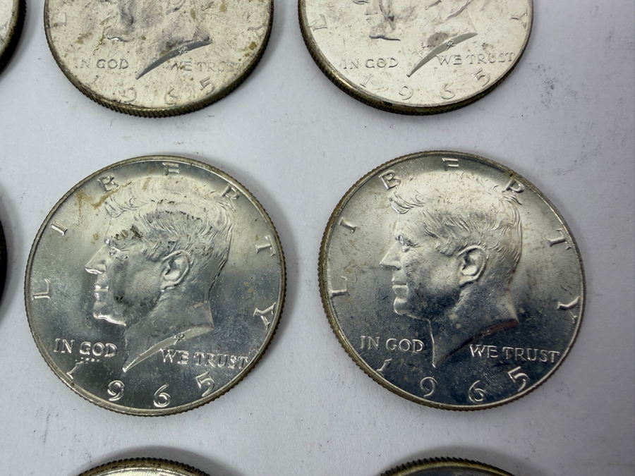 (9) Uncirculated 1965 US Kennedy Half Dollars [Photo 4]