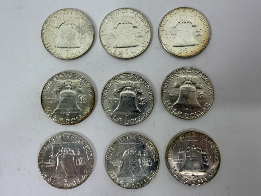 (9) Uncirculated 1963 US Franklin Half Dollars [Photo 8]