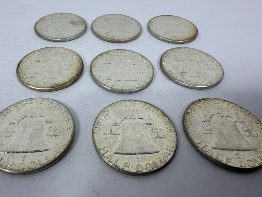 (9) Uncirculated 1963 US Franklin Half Dollars [Photo 13]