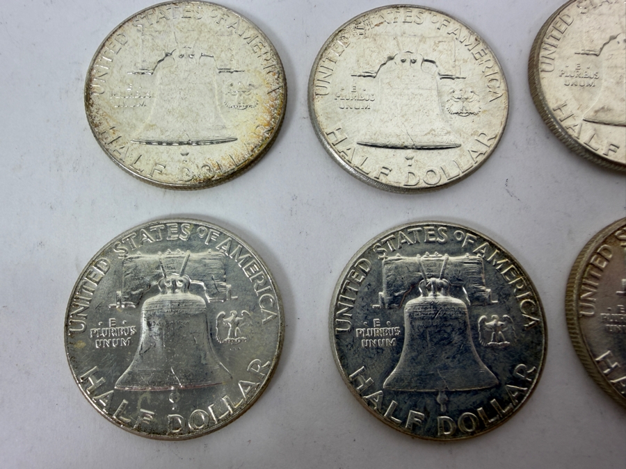 (9) Uncirculated 1963 US Franklin Half Dollars [Photo 11]