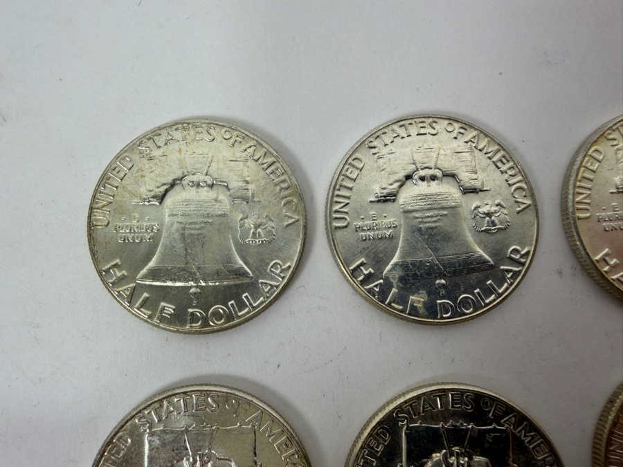(9) Uncirculated 1963 US Franklin Half Dollars [Photo 9]
