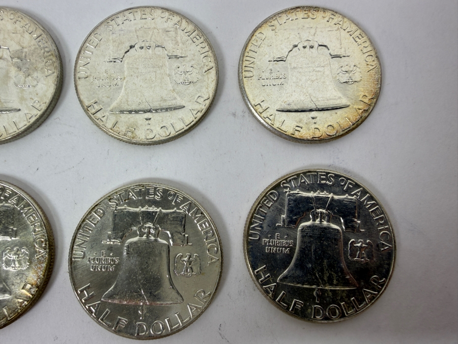 (9) Uncirculated 1963 US Franklin Half Dollars [Photo 10]