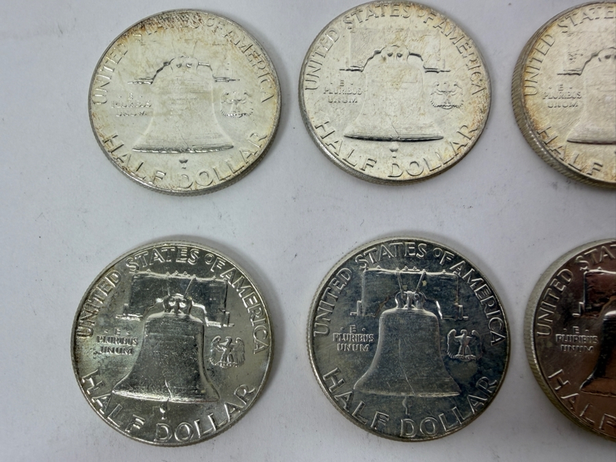 (9) Uncirculated 1963 US Franklin Half Dollars [Photo 7]