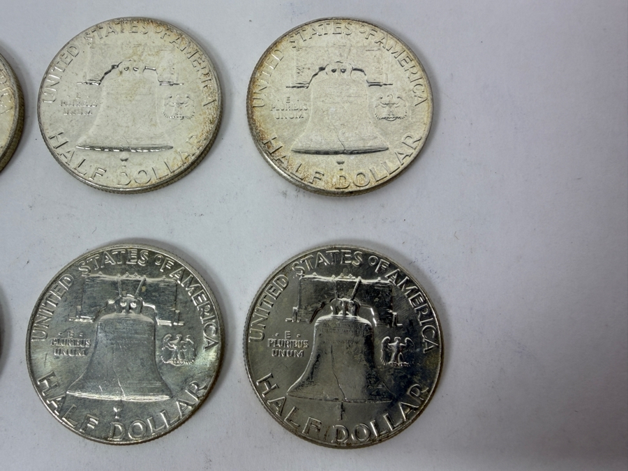 (9) Uncirculated 1963 US Franklin Half Dollars [Photo 8]