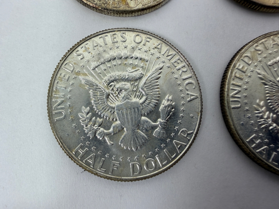 (2) Uncirculated 1963 US Franklin Half Dollars And (2) Uncirculated 1965 US Kennedy Half Dollars [Photo 7]
