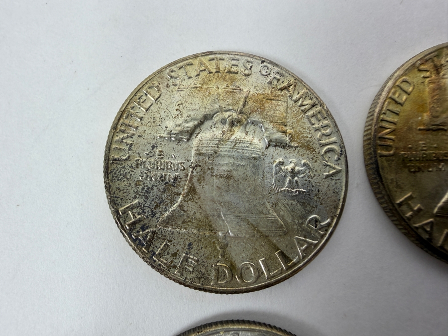 (2) Uncirculated 1963 US Franklin Half Dollars And (2) Uncirculated 1965 US Kennedy Half Dollars [Photo 6]