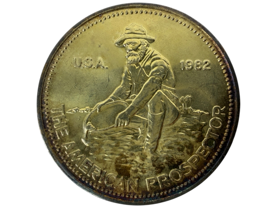 1982 Engelhard The American Prospector One Ounce Troy Silver Round