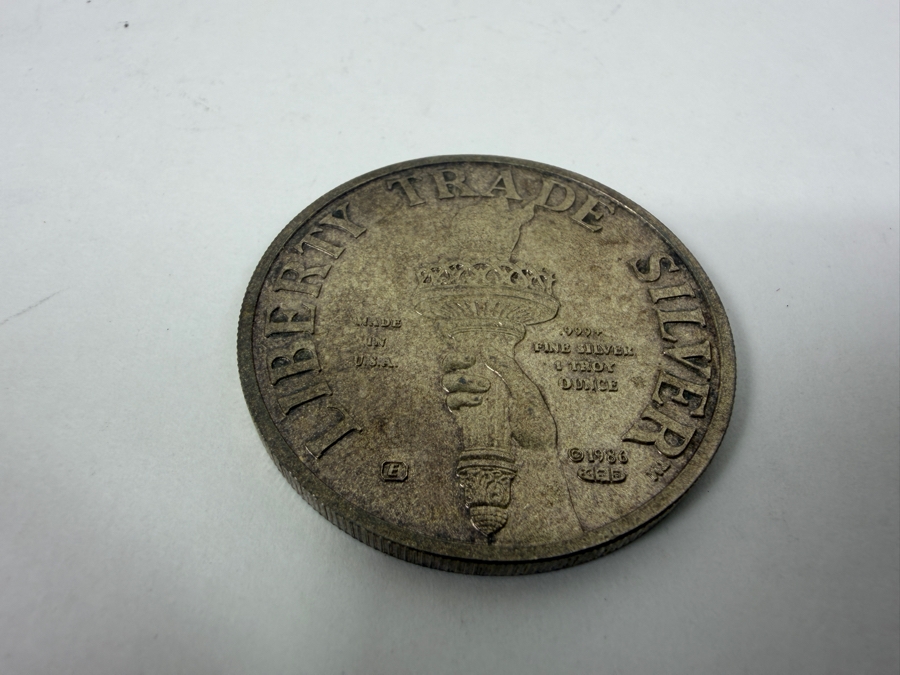 1986 Statue Of Liberty Centennial Commemorative Coin 1 Troy Oz Of .999 Fine Silver [Photo 6]