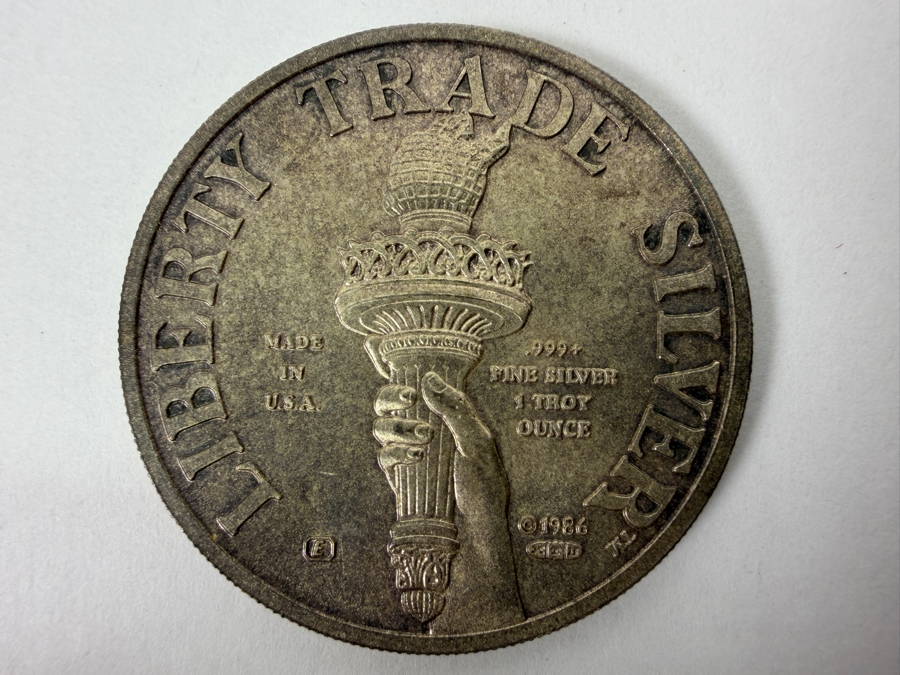 1986 Statue Of Liberty Centennial Commemorative Coin 1 Troy Oz Of .999 Fine Silver [Photo 3]