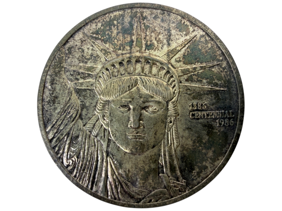 1986 Statue Of Liberty Centennial Commemorative Coin 1 Troy Oz Of .999 Fine Silver