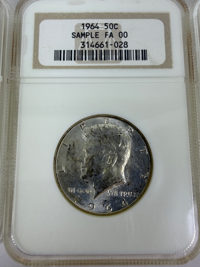 (3) 1964 Kennedy Half Dollar Sample PCGS FA00 Slabbed Silver Coins


 [Photo 3]