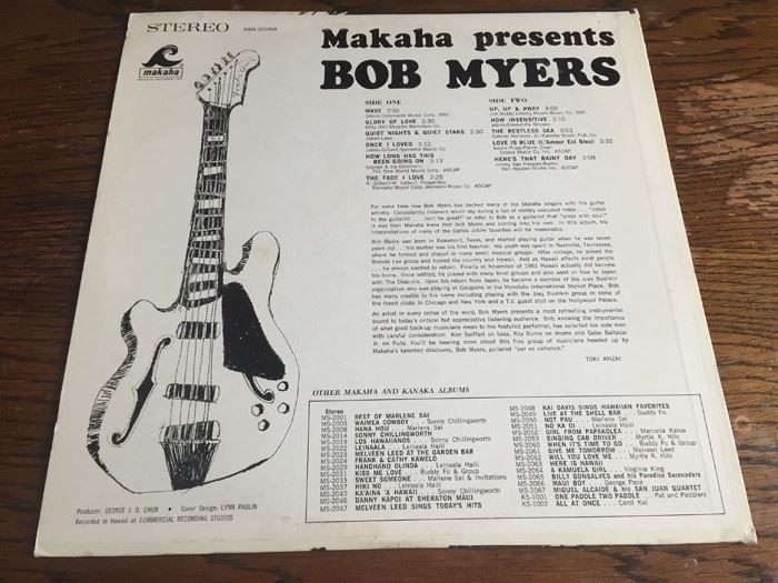 Makaha Presents Bob Myers - Makaha Records - MS-2068 [Photo 2]