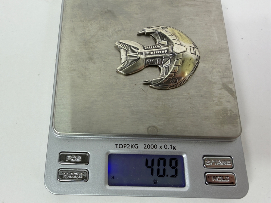 Sterling Silver Star Trek The Next Generation Ferengi Marauder Starship Figurine .925 Silver Collectible 40.9g [Photo 6]