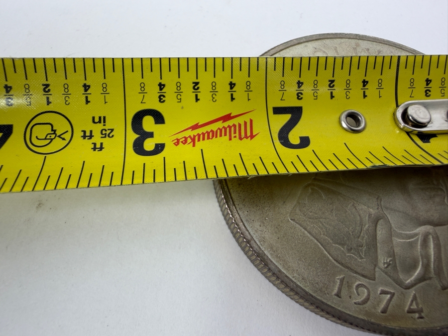 Large 2.5'W 1974 Panama 20 Balboas Simón Bolívar .925 Sterling Silver Commemorative Coin 130.6g [Photo 6]