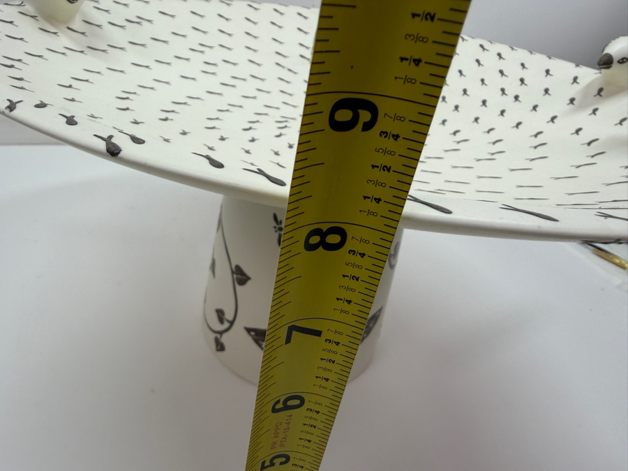 Emilia Castillo Plata Pura Potter Footed Pottery Bowl With Birds And Sterling Silver Decorations 15'W X 9.5'H 33.3g (RSF) [Photo 12]